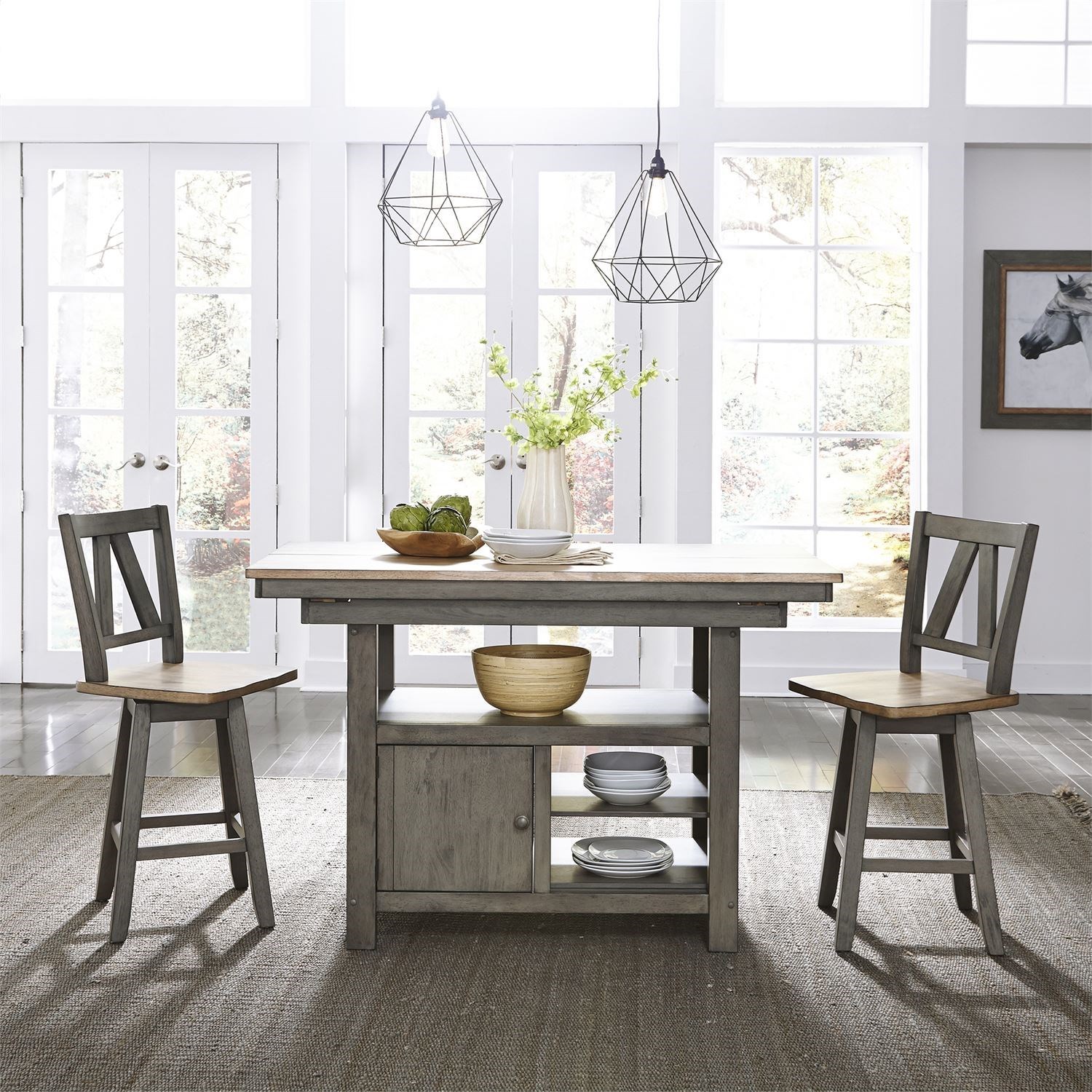 Liberty Furniture Lindsey Farm Transitional Two Toned Counter